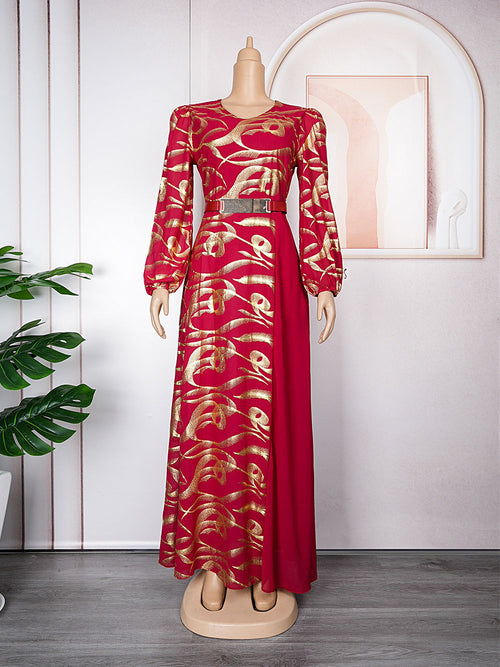 HDAfricanDress African Maxi Dresses For Women 2023 Plus Size Evening Party Elegant Kaftan Chiffon Dress 102