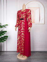 HDAfricanDress African Maxi Dresses For Women 2023 Plus Size Evening Party Elegant Kaftan Chiffon Dress 103