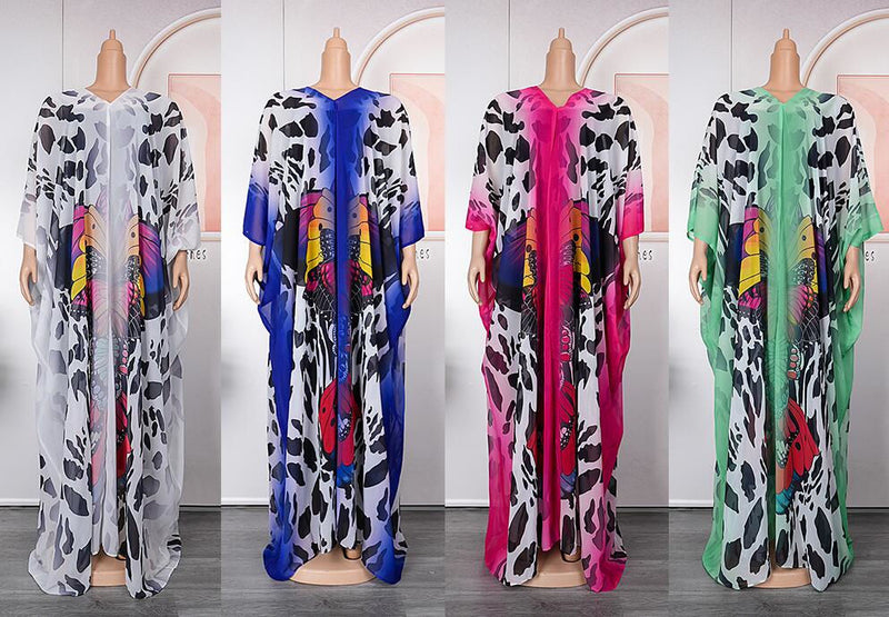 HDAfricanDress African Dresses For Women Traditional Dashiki Ankara Outfits Gown 2023 Kaftan Chiffon Dress 109