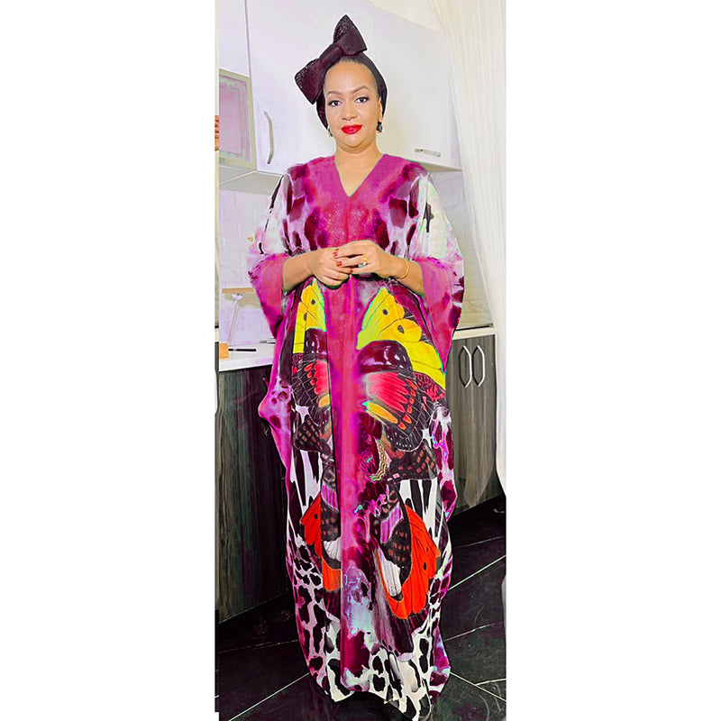 HDAfricanDress African Dresses For Women Traditional Dashiki Ankara Outfits Gown 2023 Kaftan Chiffon Dress 1012