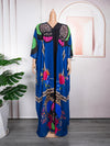 HDAfricanDress Plus Size African Women Clothes 2023 New Summer Print Kaftan Chiffon Long Dress 109
