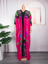 HDAfricanDress Plus Size African Women Clothes 2023 New Summer Print Kaftan Chiffon Long Dress 1012