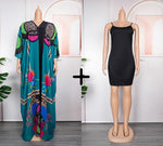 HDAfricanDress Plus Size African Women Clothes 2023 New Summer Print Kaftan Chiffon Long Dress 1016