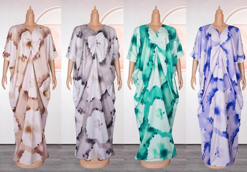 HDAfricanDress African Dresses For Women Abayas Muslim Chiffon Print Maxi Dress 2024 Summer New 108