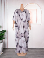 HDAfricanDress African Dresses For Women Abayas Muslim Chiffon Print Maxi Dress 2024 Summer New 1010