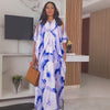 HDAfricanDress African Dresses For Women Abayas Muslim Chiffon Print Maxi Dress 2024 Summer New 1013