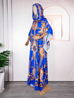 HDAfricanDress African Dresses For Women Muslim Print Boubou Dashiki Abayas Kaftan Hooded Robe 2024 103