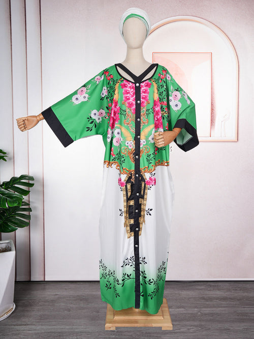 HDAfricanDress African Dresses For Women Traditional Dashiki Ankara Robe 2024 Muslim Long Dress 102