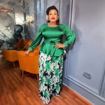 HDAfricanDress African Clothes For Women 2 PCS Set Top And Skirt Suit Turkey 2024 Plus Size Dresses 1010