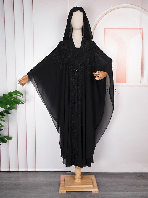 HDAfricanDress Abaya Dubai Kaftan Ramadan Muslim Dress For Women 2024 Black Caftan Islam Clothing 102