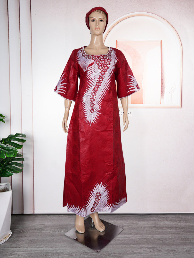 HDAfricanDress African Dresses For Women 2024 Ankara Caftan Boubou Abayas Dashiki Bazin Evening Gown 115