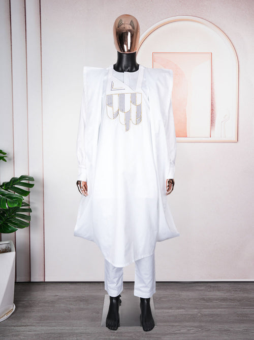 HDAfricanDress African Muslim Clothes For Men Broderie Bazin Riche 2024 Agbada Homme Boubou Clothing 102