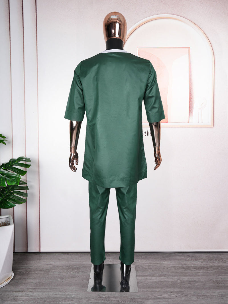 HDAfricanDress African Clothes For Men 2024 New 2 Pieces Set Top Pant Suit Agbada Wedding Party Clothes 104