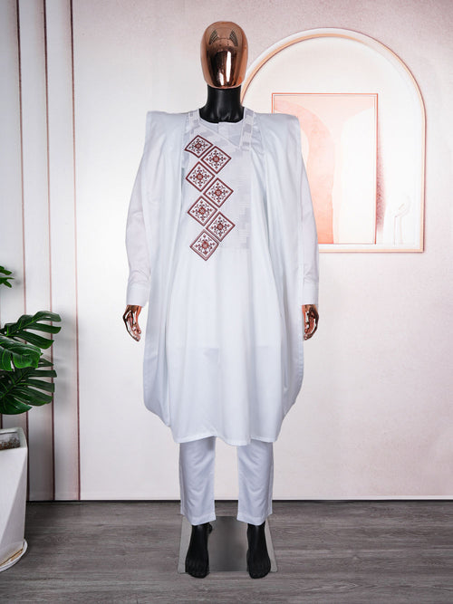 HDAfricanDress African Clothes For Men Broderie Model Bazin Homme 2024 Boubou Shirt Pant Set 102