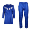 HDAfricanDress 2024 New Arrivals Blue And White Boubou Agbada African Men Top Pant 2 Pieces Set 105