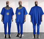 HDAfricanDress New Arrivals 2024 African Men Top Pant 2 Pcs Set Boubou Agbada Dashiki Part Clothes 1016