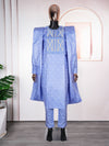 HDAfricanDress 2024 African Clothes For Men Broderie Bazin Riche Agbada Homme 3 PCS Blue Clothing 102