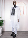 HDAfricanDress African Men 2024 White Shirt Pant Robe Broderie Boubou Agbada Party Clothes 103