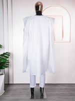 HDAfricanDress African Men 2024 White Shirt Pant Robe Broderie Boubou Agbada Party Clothes 104