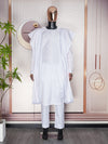 HDAfricanDress African Clothes For Men High Quality Embroidery White Shirt Pant 3 Pcs Set Robe 102