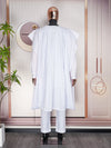 HDAfricanDress African Clothes For Men High Quality Embroidery White Shirt Pant 3 Pcs Set Robe 104
