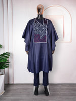 HDAfricanDress African Dashiki Clothes For Men 2024 Bazin Riche Dark Blue 3 PCS Set Wedding Party Clothing 102