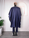 HDAfricanDress African Dashiki Clothes For Men 2024 Bazin Riche Dark Blue 3 PCS Set Wedding Party Clothing 104