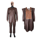HDAfricanDress 2024 African Men New Boubou Shirt Pant Set Coffee Bazin Riche Embroidery Dashiki Clothing 105