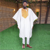 HDAfricanDress African Clothes For Men 2024 Embroidery White Shirt Pant 3 Pcs Set Muslim Robe Dashiki 101
