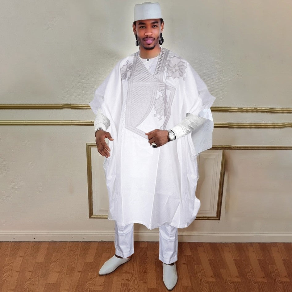 HDAfricanDress African Men Boubou Bazin Agbada Homme 2024 Muslim 3 PCS Set Wedding Party Clothing