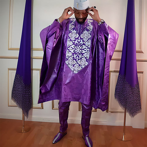 HDAfricanDress African Clothes For Men 2024 Broderie Model Bazin Ensemble Boubou Agbada Homme 3 PCS 101