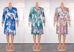 HDAfricanDress Elegant African Dresses For Women 2024 New Spring Print Plus Size Evening Party Dress 608