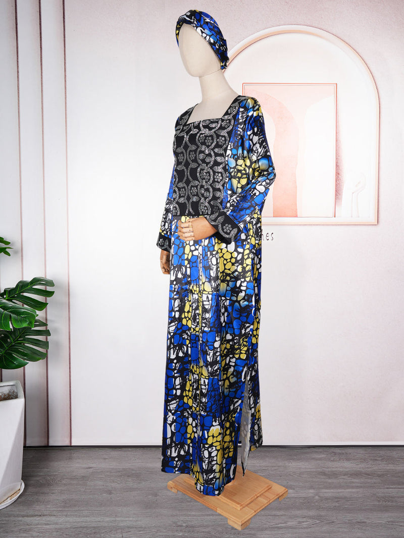 HDAfricanDress African Dresses For Women Dashiki Ankara Outfits 2024 Muslim Kaftan Maxi Long Dress 103