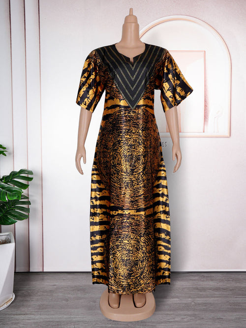 HDAfricanDress African Dresses For Women Dashiki Ankara Outfits 2024 Gown Abayas Muslim Kaftan Dress 102