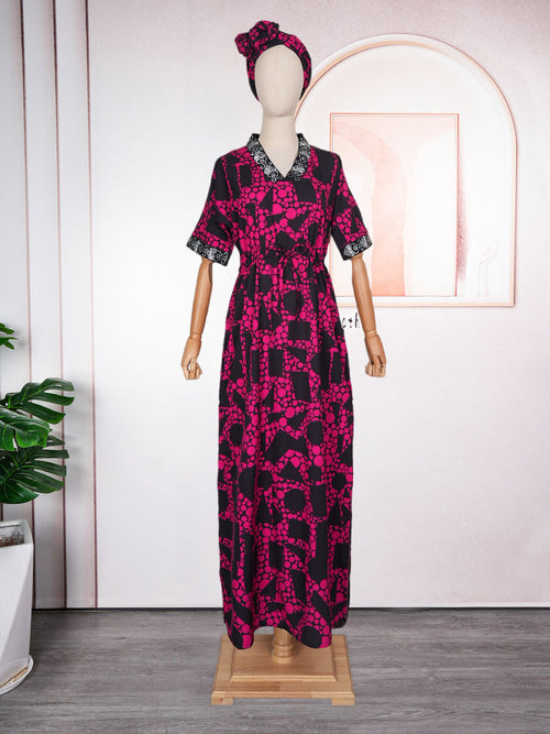 HDAfricanDress African Dresses For Women Elegant 2024 Fashion Kaftan Boubou Robe Print Evening Gown 102