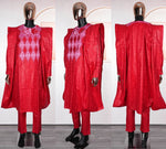 HDAfricanDress African Clothes For Couple 2024 Men And Women Bazin Red Robe Top Pant Suit Clothing 1010