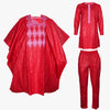 HDAfricanDress African Clothes For Couple 2024 Men And Women Bazin Red Robe Top Pant Suit Clothing 1011