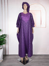 HDAfricanDress African Couple Clothes Traditional High Quality Bazin Purple 2024 Robe Top Pant Suit 104