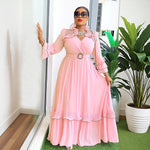 HDAfricanDress Plus Size African Party Dresses For Women 2024 Wedding Gowns Elegant Chiffon Dress 109