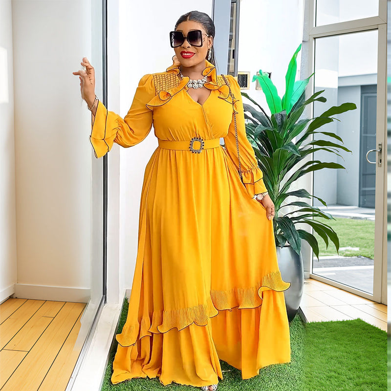 HDAfricanDress Plus Size African Party Dresses For Women 2024 Wedding Gowns Elegant Chiffon Dress 111