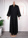 HDAfricanDress Black Abaya Dubai Muslim Hijab Dress 2024 Caftan Marocain Arab Islamic Kimono Robe 103