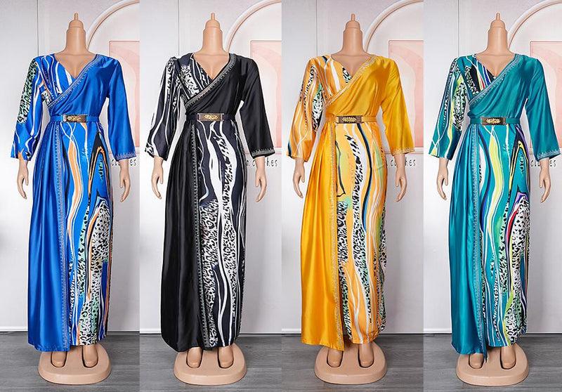 HDAfricanDress Turkey African Long Dresses For Women Wedding Party Evening Gown Plus Size Dress 307