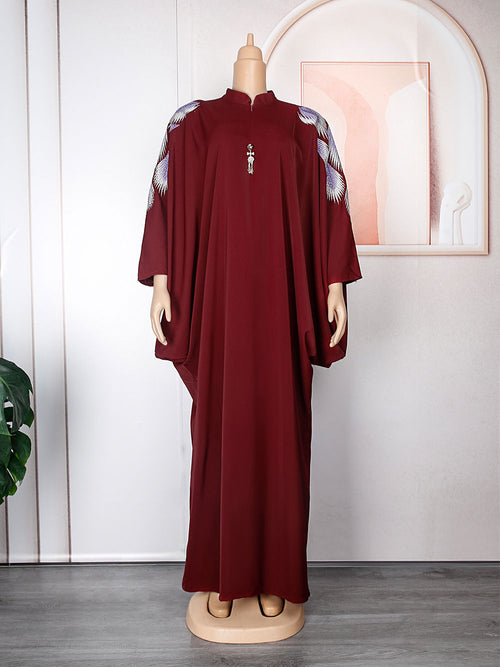 HDAfricanDress African Party Dresses For Women Elegant Embroidery Muslim Abayas Long Maxi Dress 602