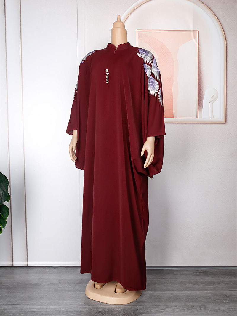 HDAfricanDress African Party Dresses For Women Elegant Embroidery Muslim Abayas Long Maxi Dress 604