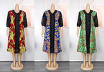 HDAfricanDress African Dresses For Women Long Sleeve Dashiki Patchwork Ankara Bazin Robe Dress 2023 107