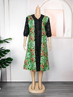 HDAfricanDress African Dresses For Women Long Sleeve Dashiki Patchwork Ankara Bazin Robe Dress 2023 1011