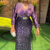 HDAfricanDress Luxury Sequin Dresses For Women Dubai African Wedding Party Evening Dress Ankara Dashiki 104