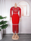 HDAfricanDress African Tassel Dresses For Women 2023 Summer Party Evening Dress Dashiki Ankara Clothing 3012