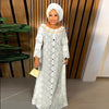 HDAfricanDress African Dresses For Women Elegant Hollow Out Dashiki Lace Robe Kaftan Long Dress 2023 603
