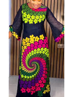 HDAfricanDress Dashiki African Dresses For Women Elegant Lace Wedding Evening Gown Kaftan Maxi Dress 103